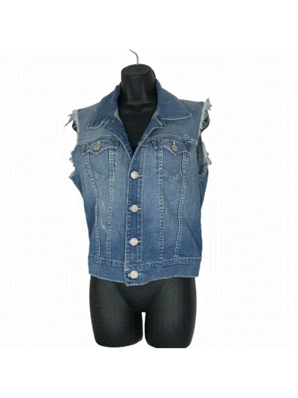 True Religion Coastal Cowgirl Denim Vest Size S